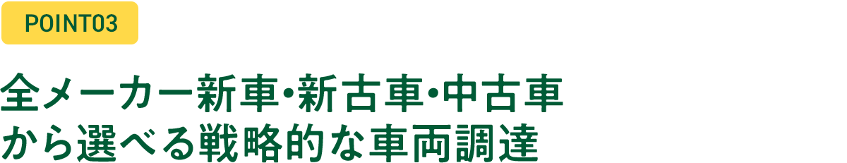 理由3：国内全メーカーの新車・新古車・中古車からキャッシュフローを最適化する1台を提案